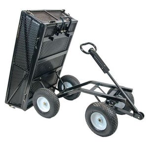 Tipping turntable platform truck with plastic liner - capacity 300kg