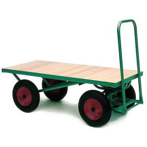 Heavy duty turntable trucks with wooden platforms