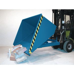 Large roll forward forklift tipping skips