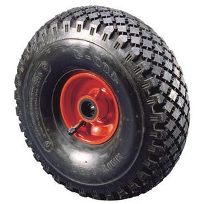 Pneumatic tyred wheel with pressed steel centre