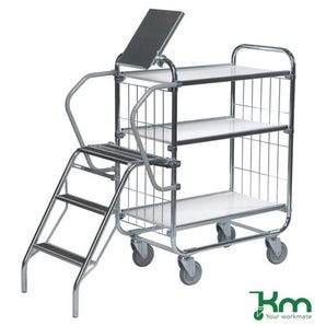 Konga order picking trolleys with retractable steps