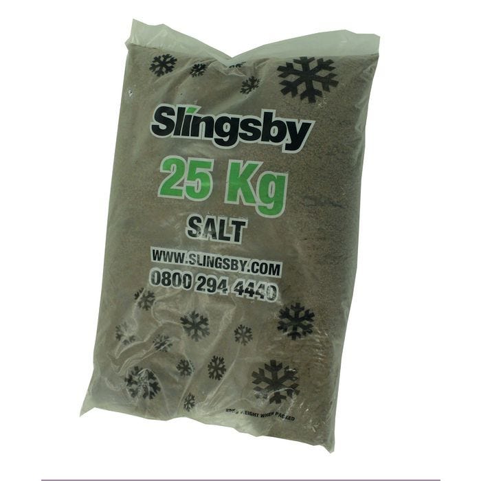 Brown de-icing rock salt
