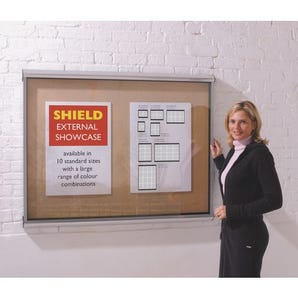 Shield® External lockable IP55 noticeboard showcase - Aluminium frame