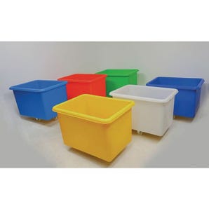 300L nestable plastic container trucks with plywood base