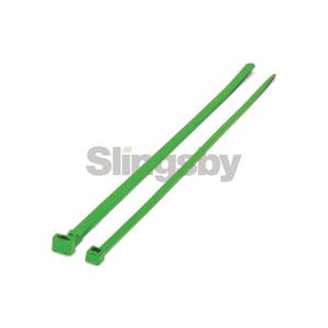 Coloured plastic cable ties, green