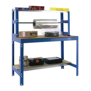 Packing workbench with roll holder