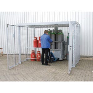 Gas cylinder storage - Cage with roof