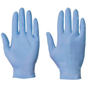 Blue nitrile powder free disposable gloves - Small