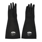 Black chemical resistant rubber gloves