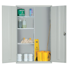 grey cleaning cabinet
