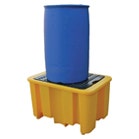 Blue drum on top of yellow spill pallet