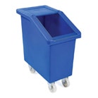 Blue container truck on wheels