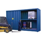 Large outdoor storage unit for drums and IBC's