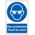 blue eye protection sign