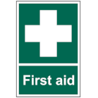 green first aid location sign