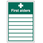green first aiders sign