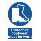 blue protective footwear sign