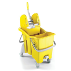 yellow mop bucket