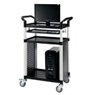 Mobile office trolley transporting TV
