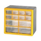 Yellow compartment storage boxes