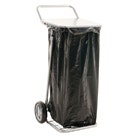Black litter bag in sack holder with wheels