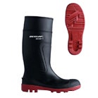 Black and red safety wellington boots